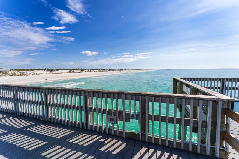 Scenic pier view at St. Andrews State Park